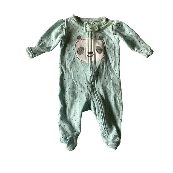 NWOT Carter’s Waffle Knit Panda Footie - Picture 1 of 5